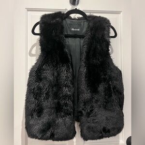 Madewell Faux Fur Vest, Small